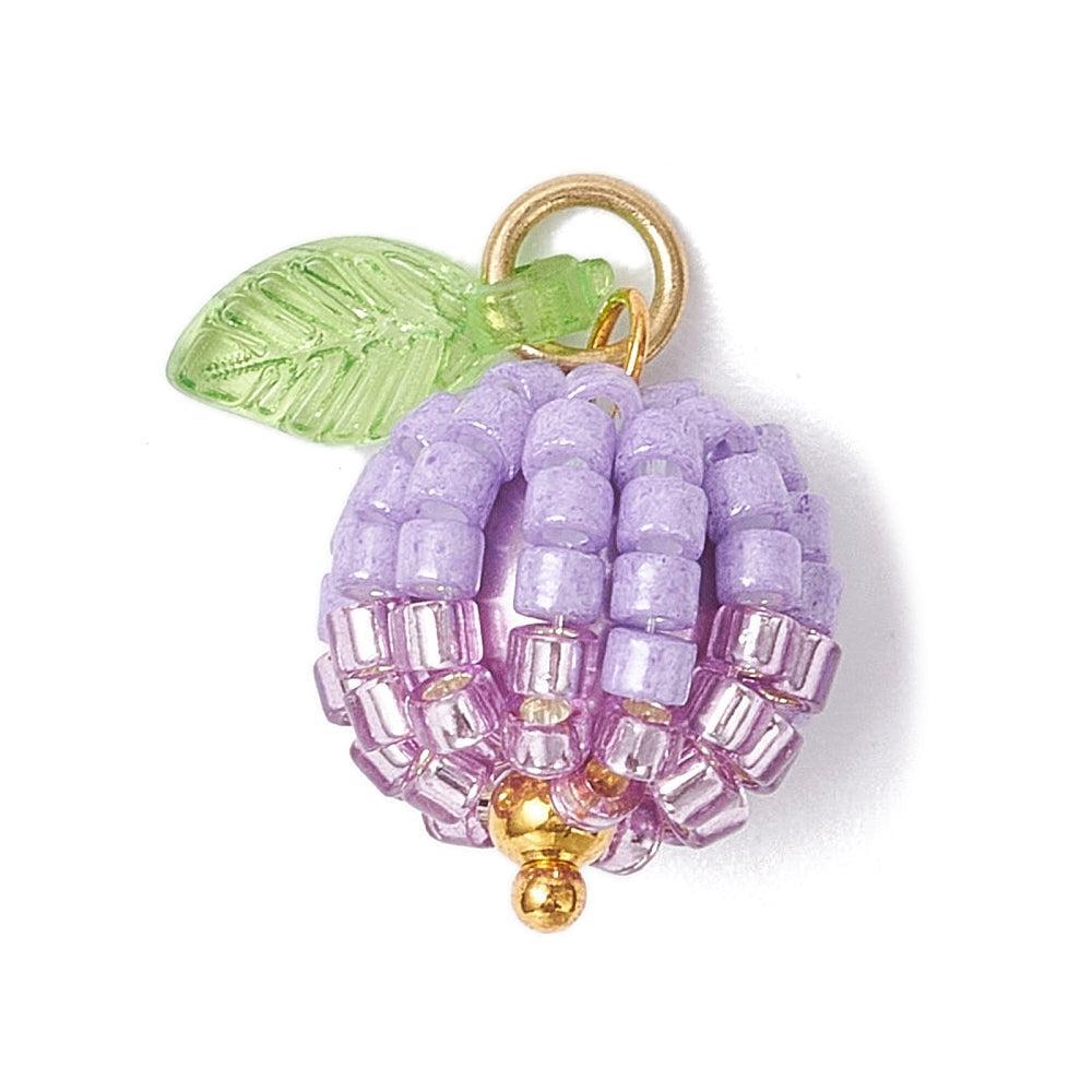 Bedel kralen fruit Paars Berry goud 14,5x12,5mm- per stuk-bedels-Kraaltjes van Renate