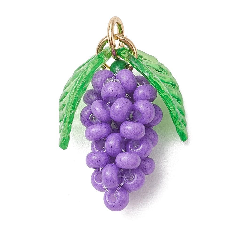 Bedel kralen fruit paars goud 14,5mm- per stuk-bedels-Kraaltjes van Renate