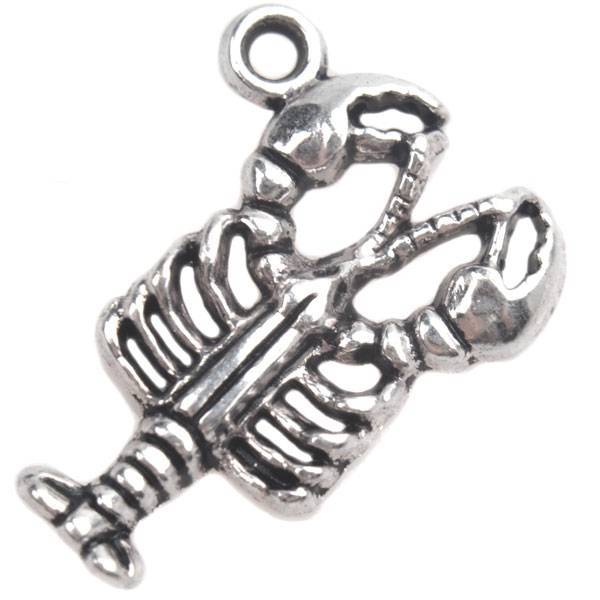 Bedel kreeft Zilver 22x16mm - 5 stuks-Kraaltjes van Renate