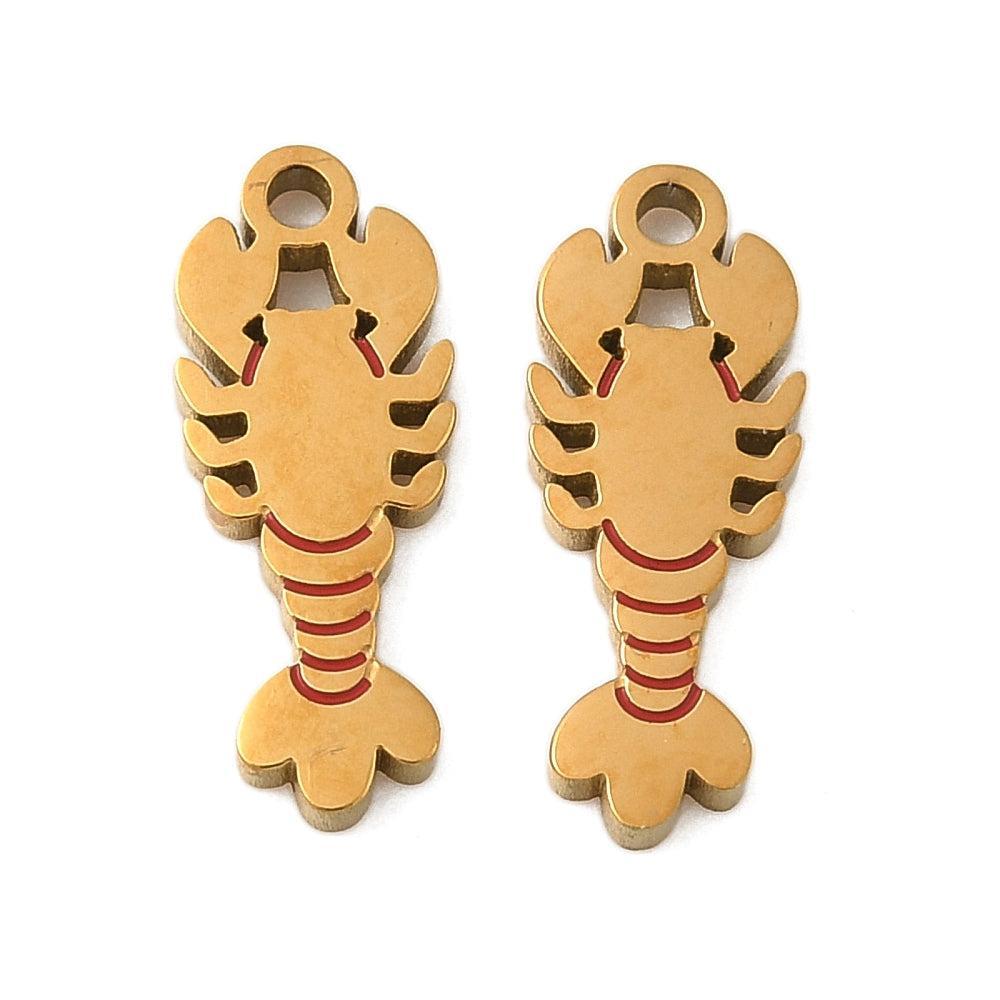 Bedel kreeft premium RVS goud 15mm - per stuk-bedels-Kraaltjes van Renate