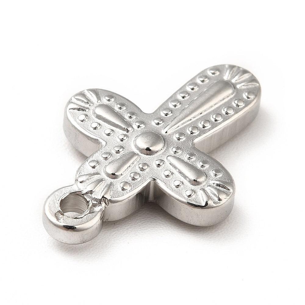 Bedel kruis Rvs 19x13,5mm-bedels-Kraaltjes van Renate