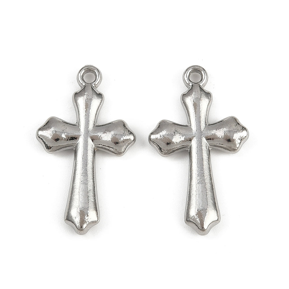 Bedel kruis Zilver RVS 28,5x16,5mm-bedels-Kraaltjes van Renate