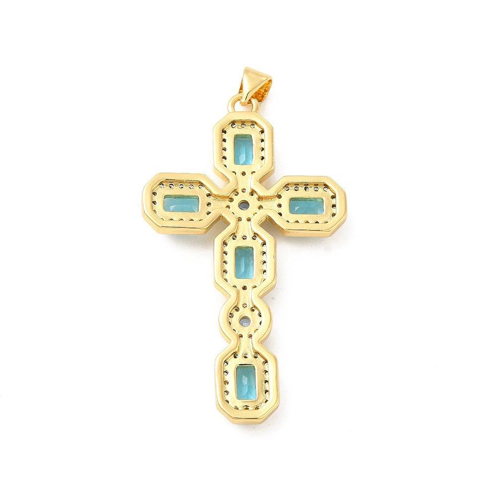Bedel kruis Zirconia 18K Gold Plated 46mm - per stuk-Kralen-Kraaltjes van Renate
