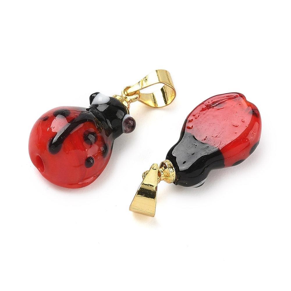Bedel ladybug Lampwork 17mm- per stuk-Kralen-Kraaltjes van Renate