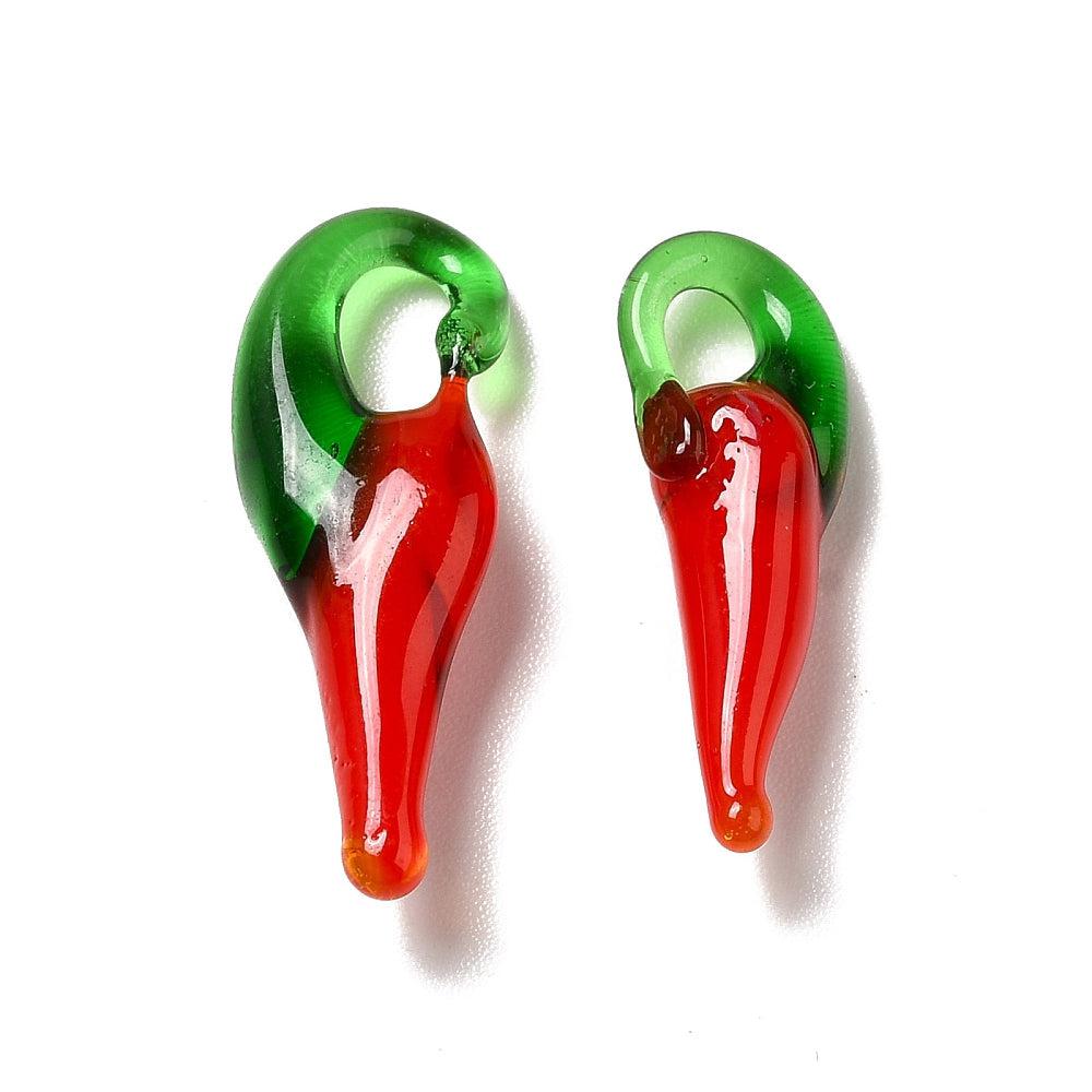 Bedel lampwork peper 24x9mm-bedels-Kraaltjes van Renate