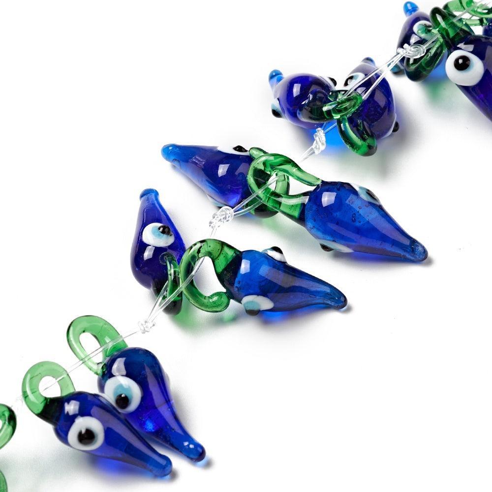 Bedel lampwork peper donkerblauw 30mm - per stuk-Kralen-Kraaltjes van Renate
