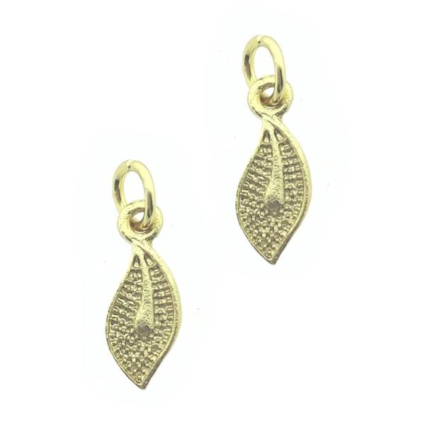 Bedel leaf Gold plated 14x5.5mm-Kraaltjes van Renate