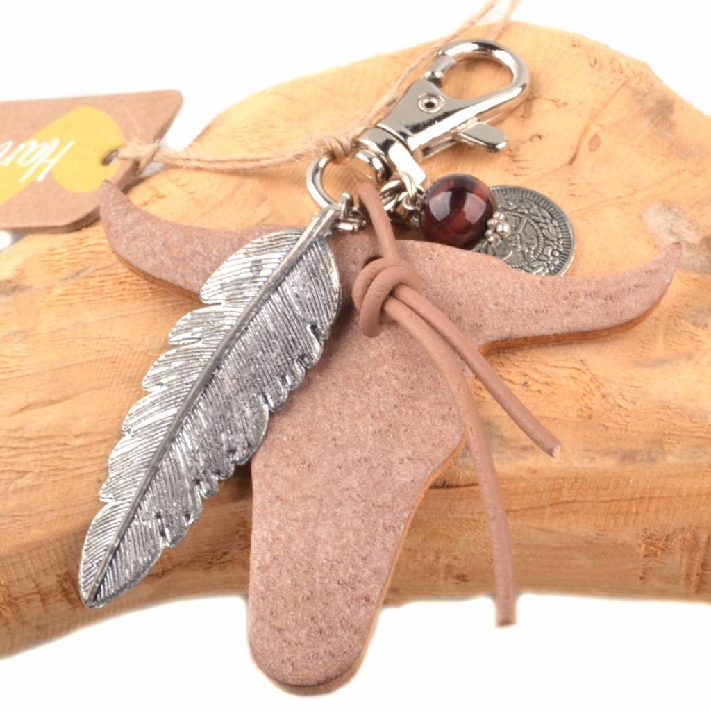 Bedel leerhanger buffel bruin DIY pakket-Kraaltjes van Renate