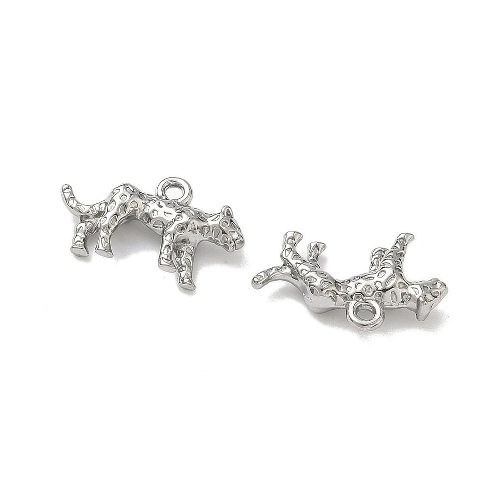 Bedel leopard RVS zilver 9,5mm - per stuk-bedels-Kraaltjes van Renate