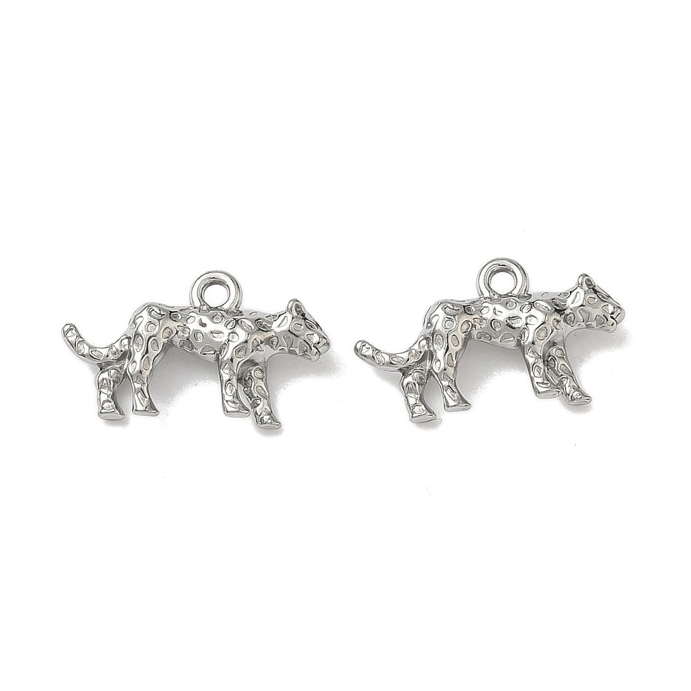 Bedel leopard RVS zilver 9,5mm - per stuk-bedels-Kraaltjes van Renate