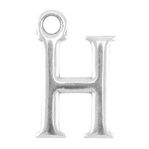 Bedel letter &#39;H&#39; Zilver DQ 16x10mm-Kraaltjes van Renate