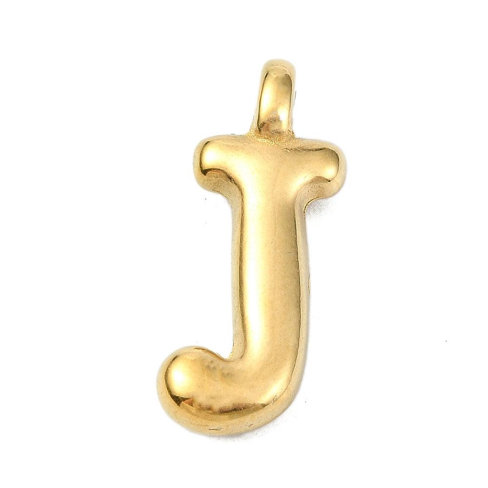 Bedel letter alfabet A-Z RVS 18K goud 19x13mm-bedels-Kraaltjes van Renate