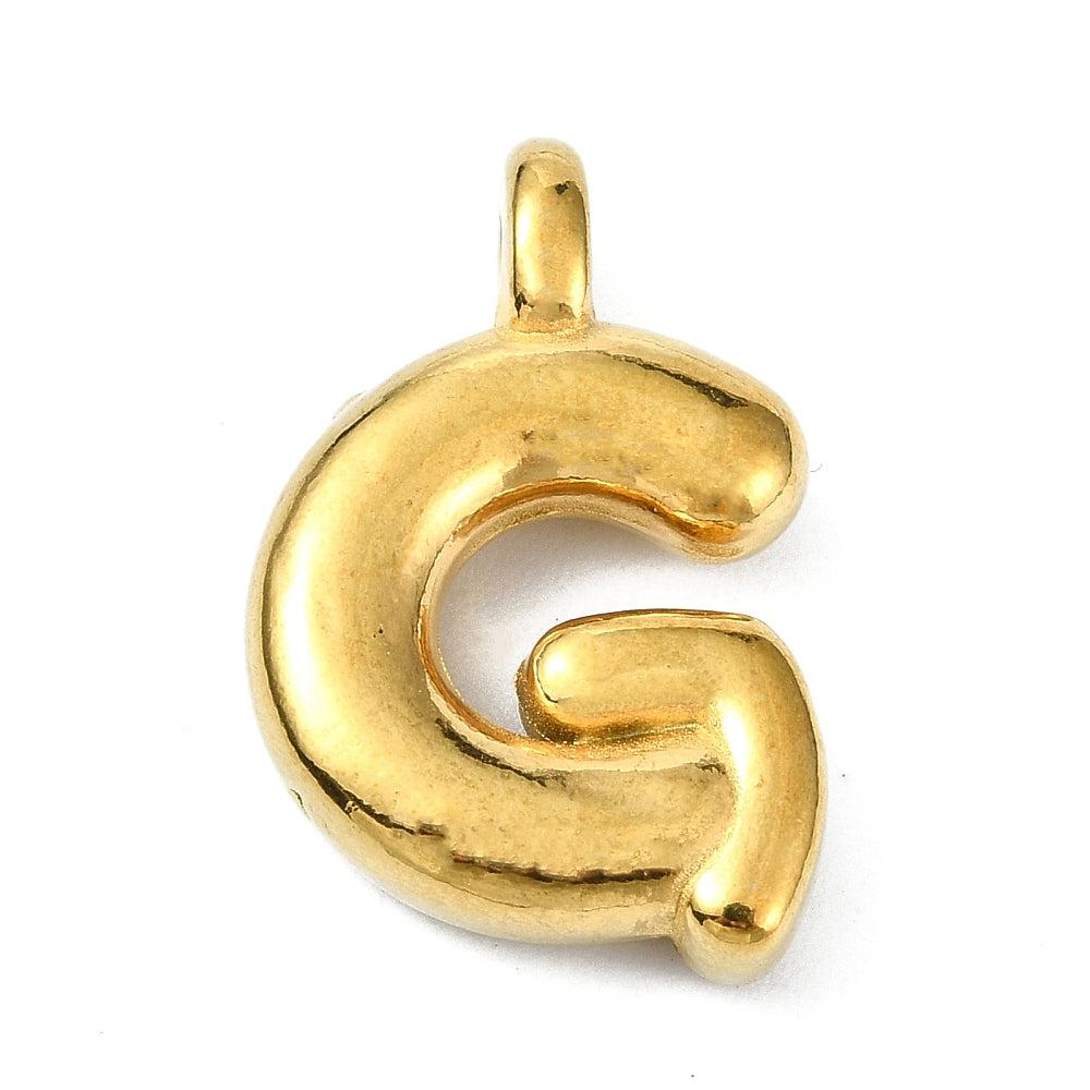 Bedel letter alfabet A-Z RVS 18K goud 19x13mm-bedels-Kraaltjes van Renate