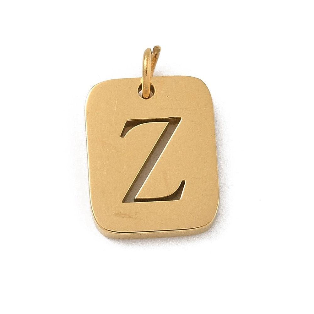 Bedel letter alfabet A-Z RVS goud 12x9mm - per stuk-bedels-Kraaltjes van Renate