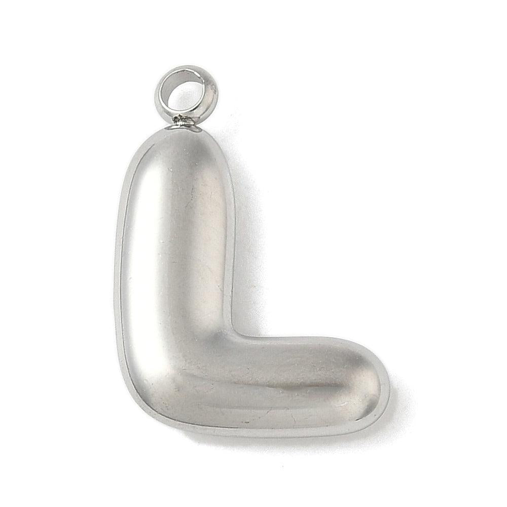 Bedel letter alfabet A-Z RVS zilver ±17mm - per stuk-bedels-Kraaltjes van Renate