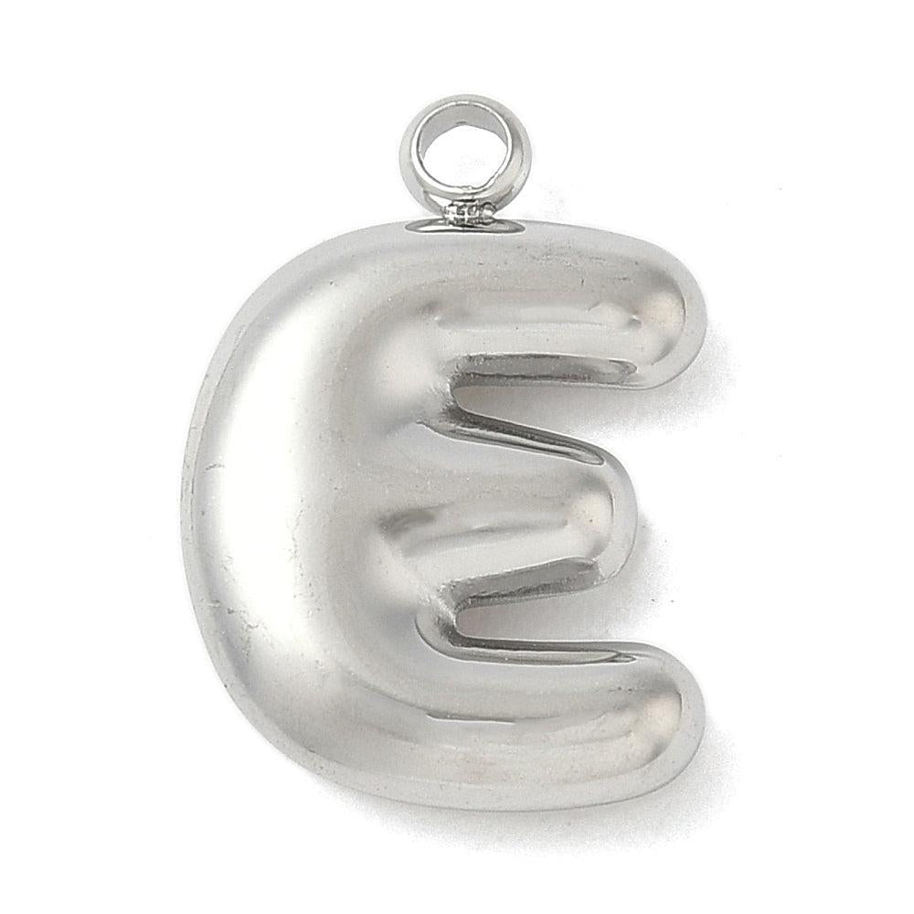 Bedel letter alfabet A-Z RVS zilver ±17mm - per stuk-bedels-Kraaltjes van Renate