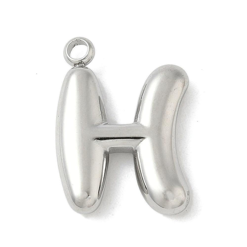 Bedel letter alfabet A-Z RVS zilver ±17mm - per stuk-bedels-Kraaltjes van Renate