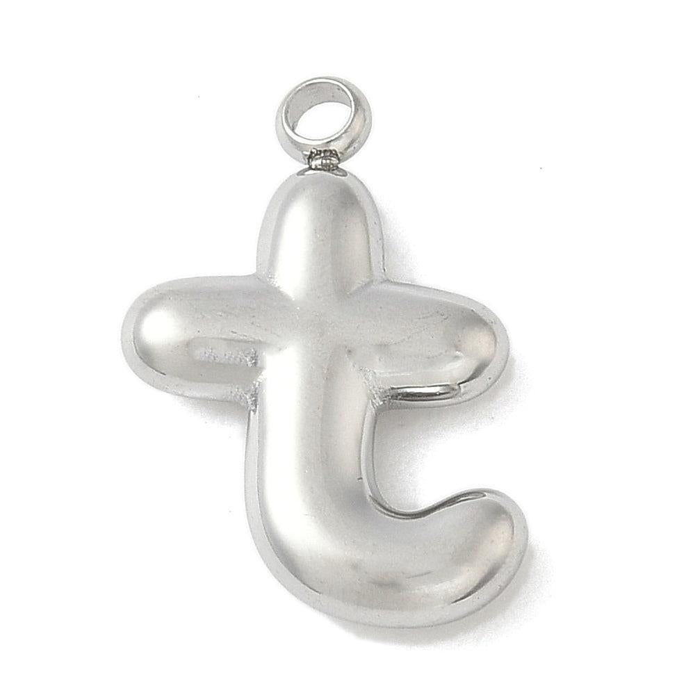 Bedel letter alfabet A-Z RVS zilver ±17mm - per stuk-bedels-Kraaltjes van Renate