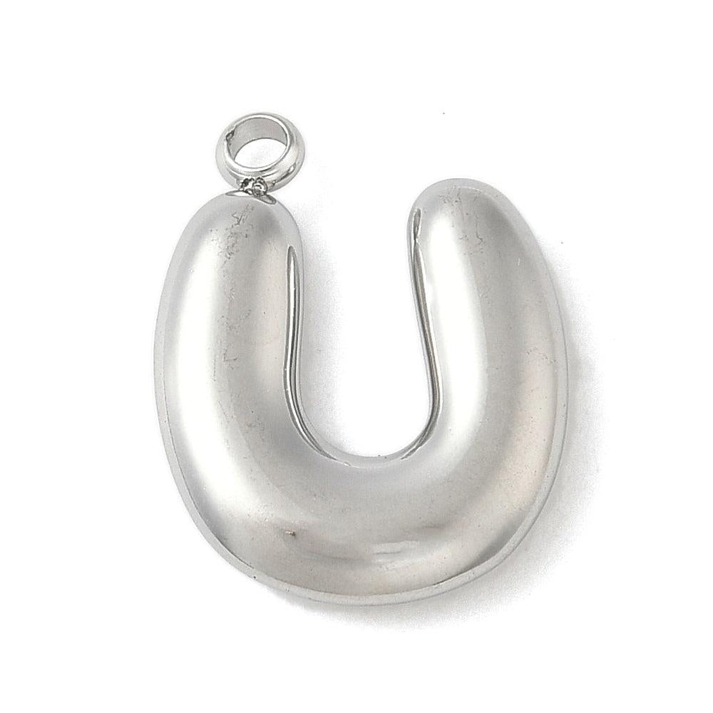 Bedel letter alfabet A-Z RVS zilver ±17mm - per stuk-bedels-Kraaltjes van Renate