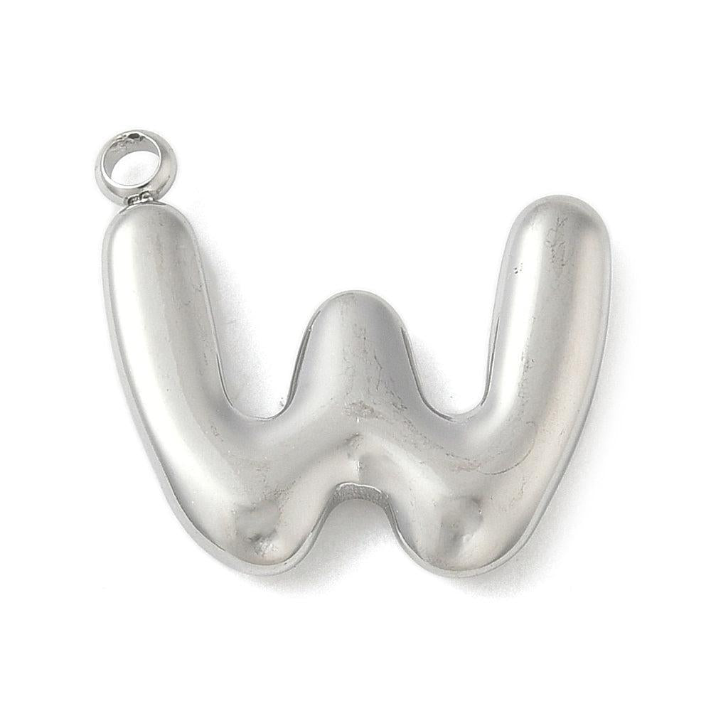 Bedel letter alfabet A-Z RVS zilver ±17mm - per stuk-bedels-Kraaltjes van Renate