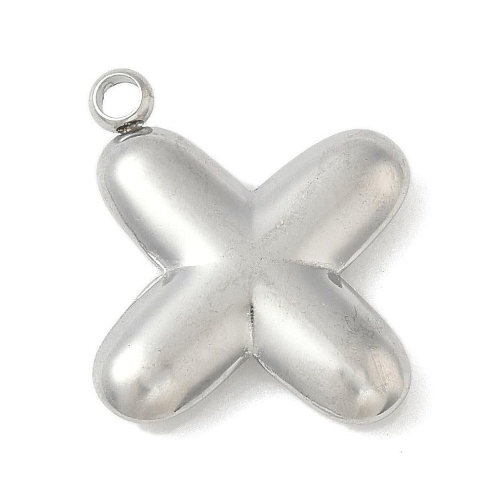 Bedel letter alfabet A-Z RVS zilver ±17mm - per stuk-bedels-Kraaltjes van Renate