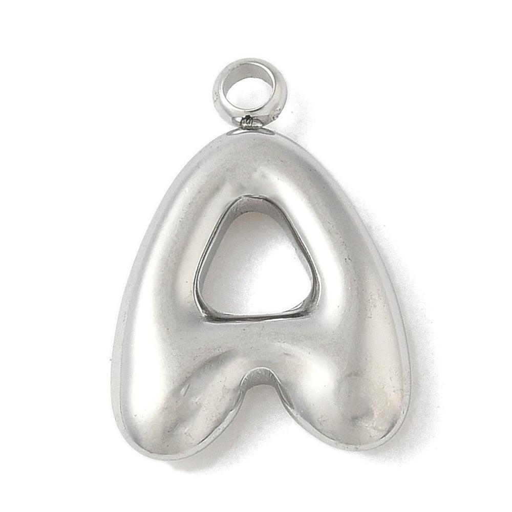 Bedel letter alfabet A-Z RVS zilver ±17mm - per stuk-bedels-Kraaltjes van Renate