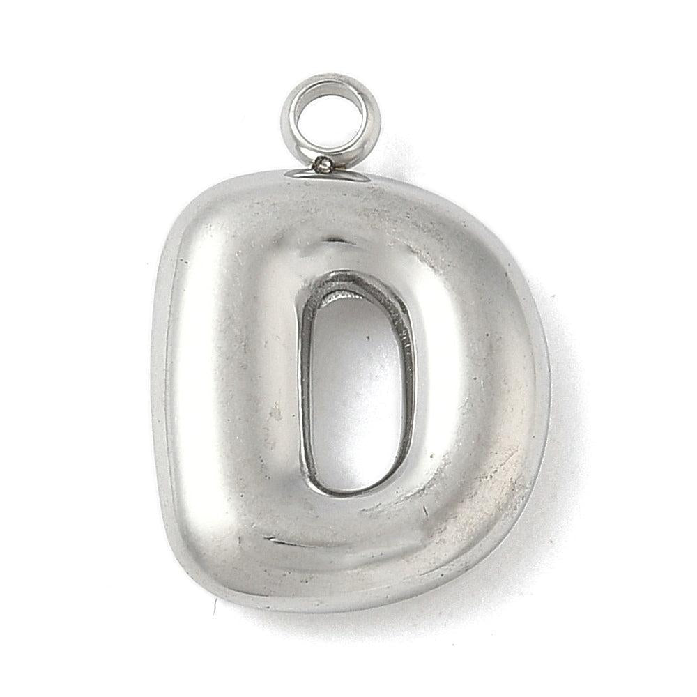 Bedel letter alfabet A-Z RVS zilver ±17mm - per stuk-bedels-Kraaltjes van Renate