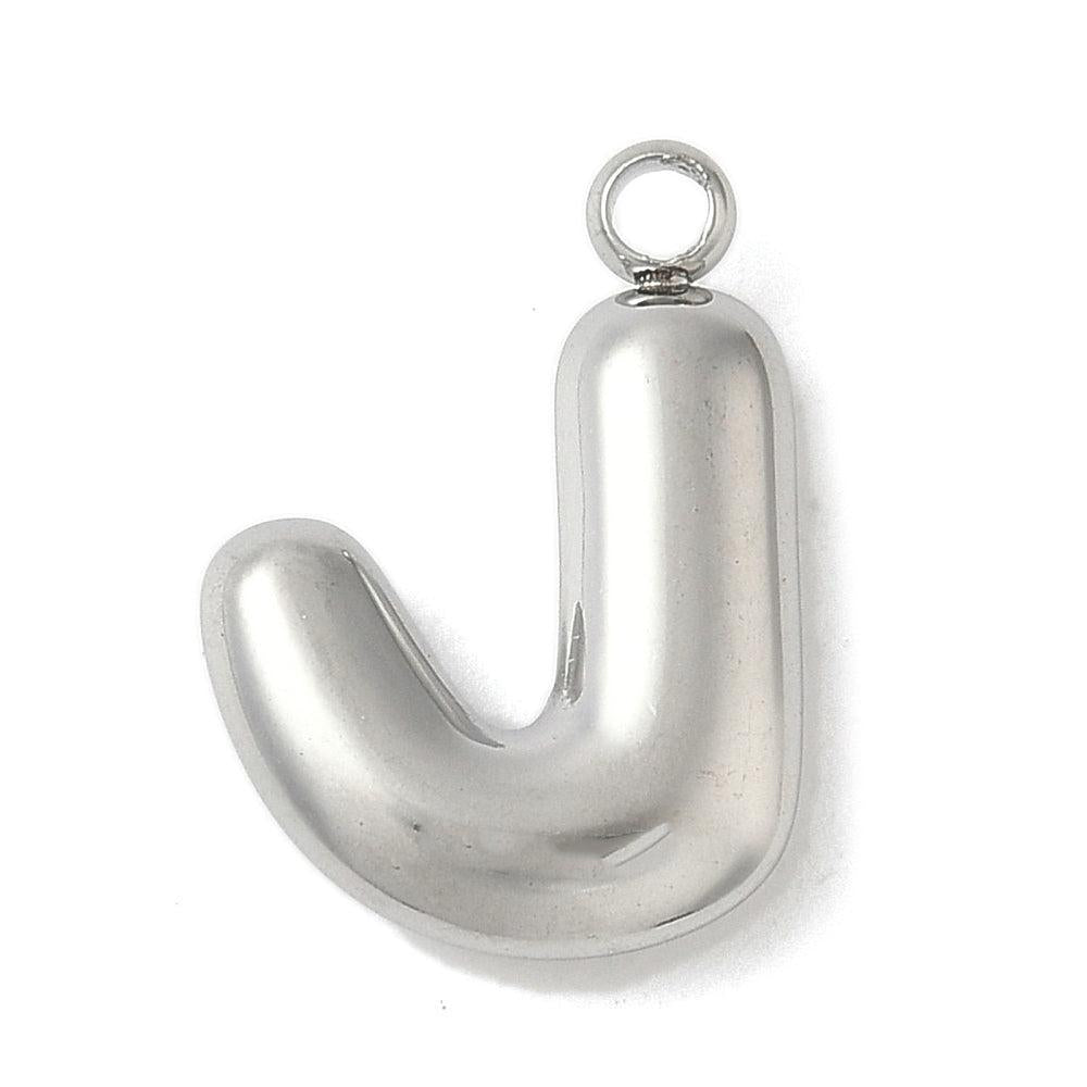 Bedel letter alfabet A-Z RVS zilver ±17mm - per stuk-bedels-Kraaltjes van Renate