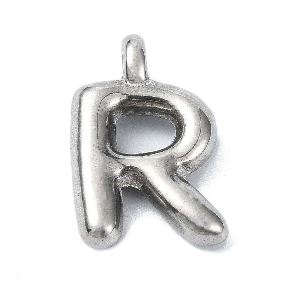 Bedel letter alfabet A-Z RVS zilver 19x13mm-bedels-Kraaltjes van Renate