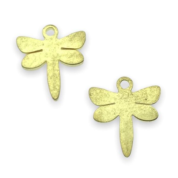 Bedel libelle RVS goud 12x11mm-Kraaltjes van Renate