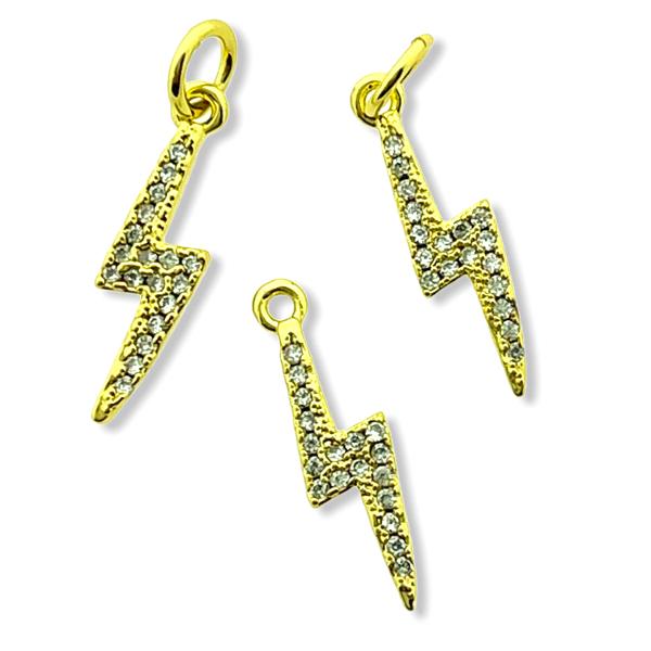 Bedel lightning Zirconia Gold plated 17x6mm-Kraaltjes van Renate