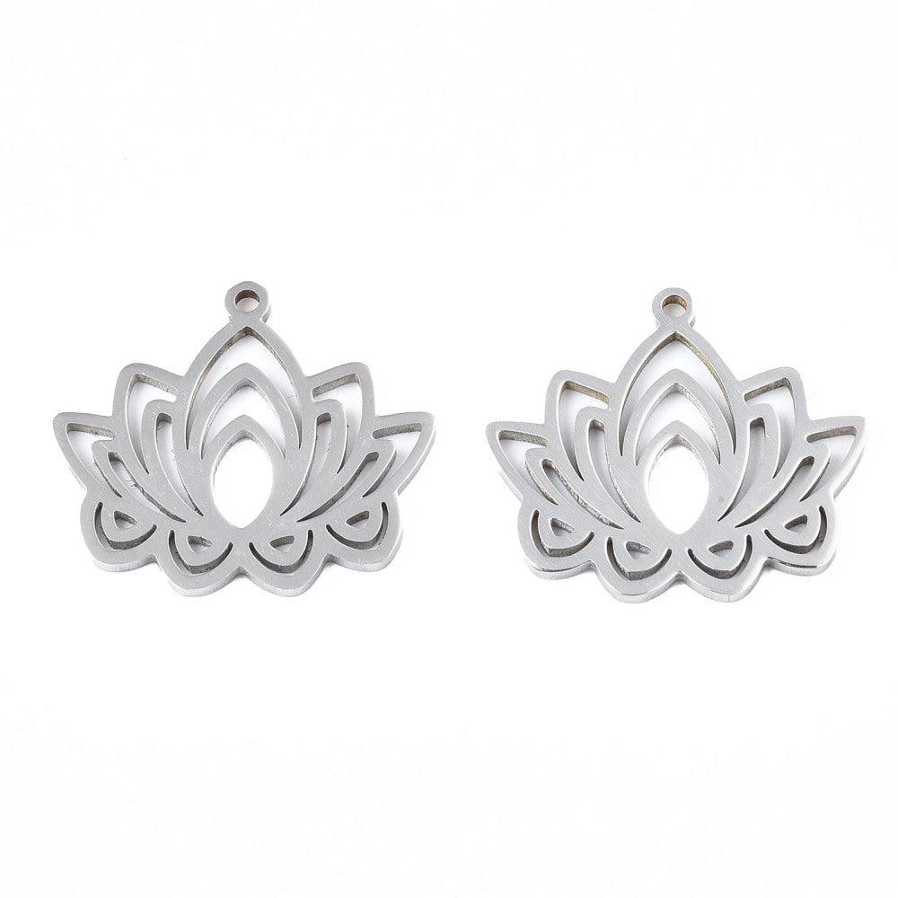 Bedel lotus Stainless steel zilver 22mm-bedels-Kraaltjes van Renate