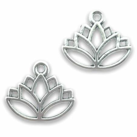 Bedel lotus zilver 14x16mm - 8 stuks-Kraaltjes van Renate