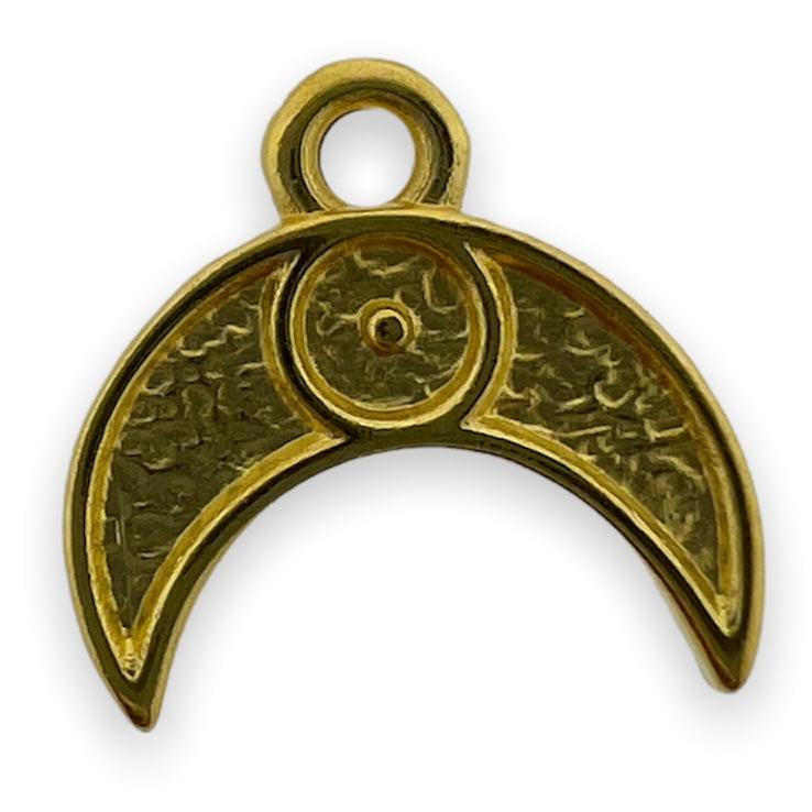 Bedel maan Goud 24K DQ 12x12mm-bedels-Kraaltjes van Renate