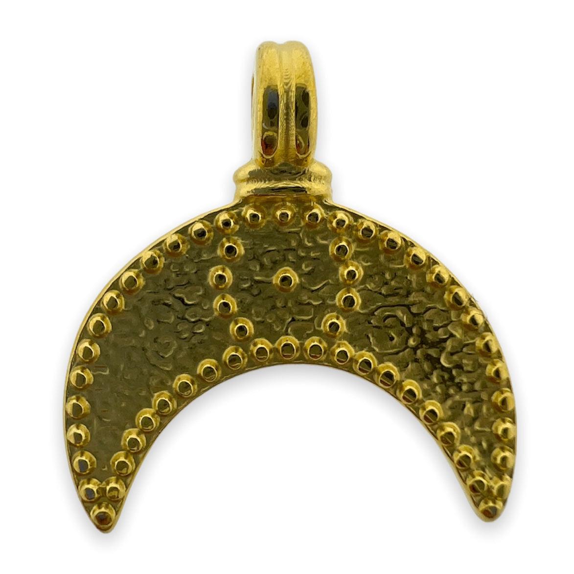 Bedel maan Goud 24K DQ 20x21mm-bedels-Kraaltjes van Renate