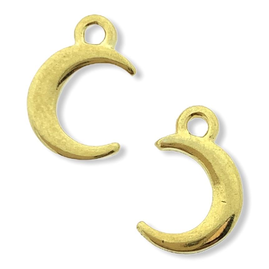 Bedel maan Goud 24kr DQ 12x8mm-Kraaltjes van Renate