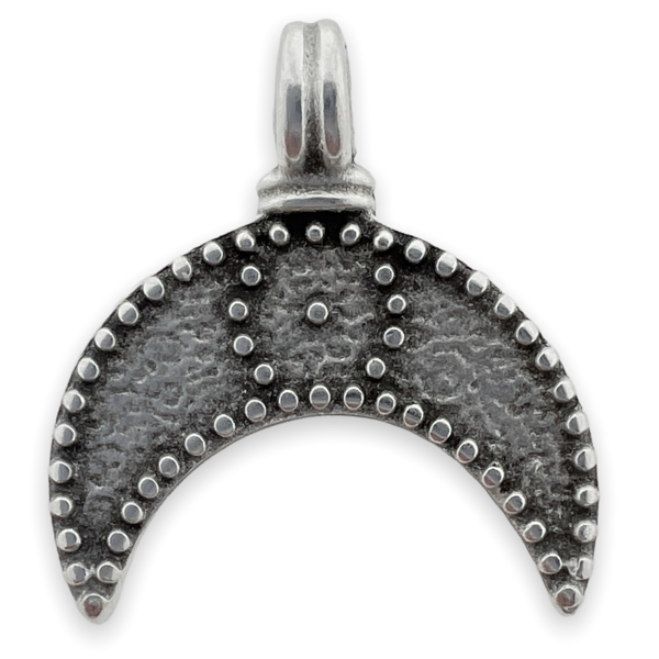 Bedel maan Zilver DQ Ø3mm 20x21mm-bedels-Kraaltjes van Renate