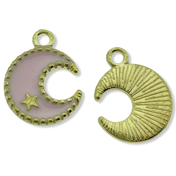 Bedel maan roze goud 16x13mm-Kraaltjes van Renate