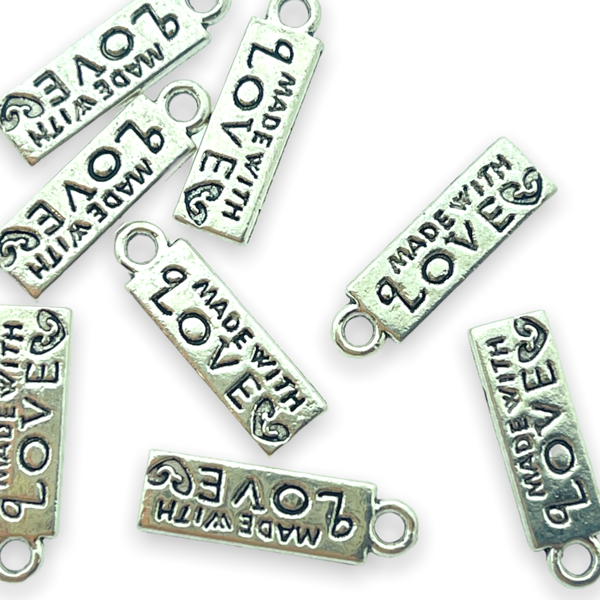 Bedel 'made with love' 14mm - 8 stuks-bedels-Kraaltjes van Renate