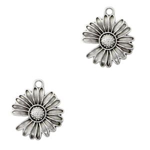 Bedel madeliefje Zilver DQ 20x17mm-Kraaltjes van Renate