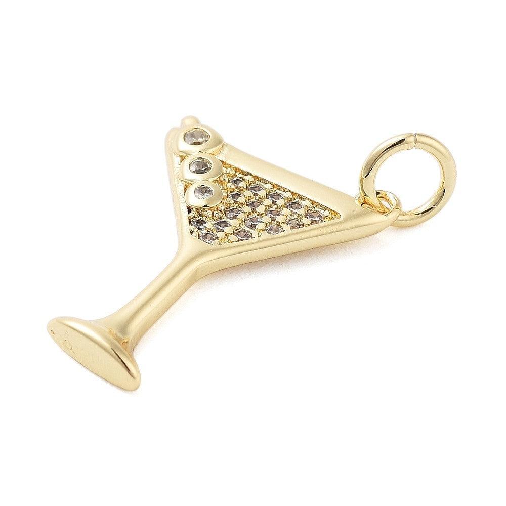 Bedel martini zirconia 18K Gold plated 18mm - per stuk-bedels-Kraaltjes van Renate