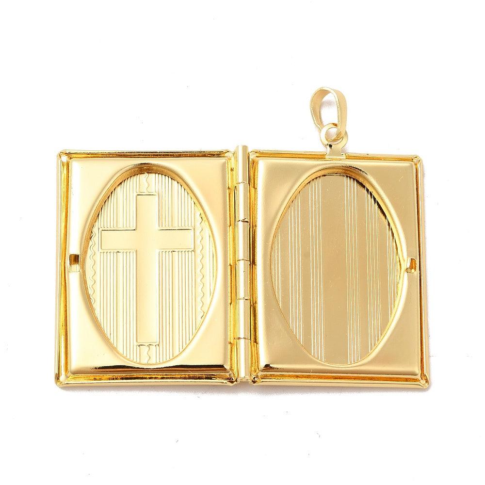 Bedel medaillon book 18K gold 39x27.5x6mm-bedels-Kraaltjes van Renate