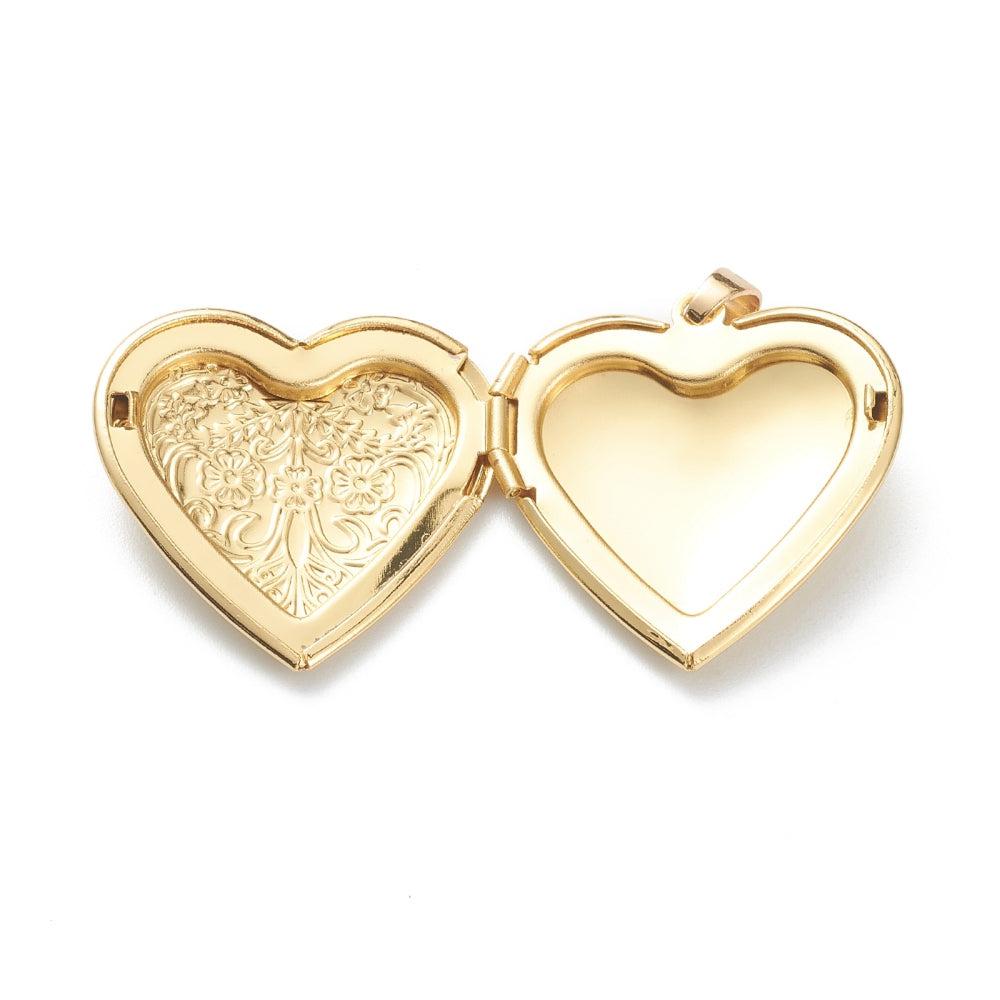 Bedel medaillon hart 18K gold 29x28.5x7mm-bedels-Kraaltjes van Renate