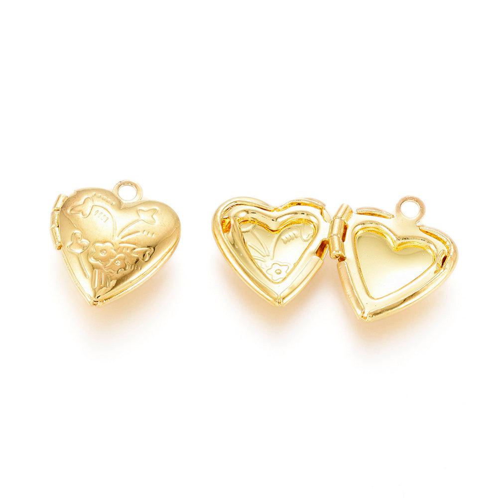 Bedel emaille hart gold plated 15,2 mm - per stuk-bedels-Kraaltjes van Renate
