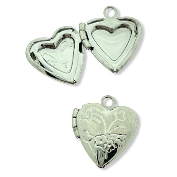 Bedel medaillon hart zilver 15x13mm-Kraaltjes van Renate