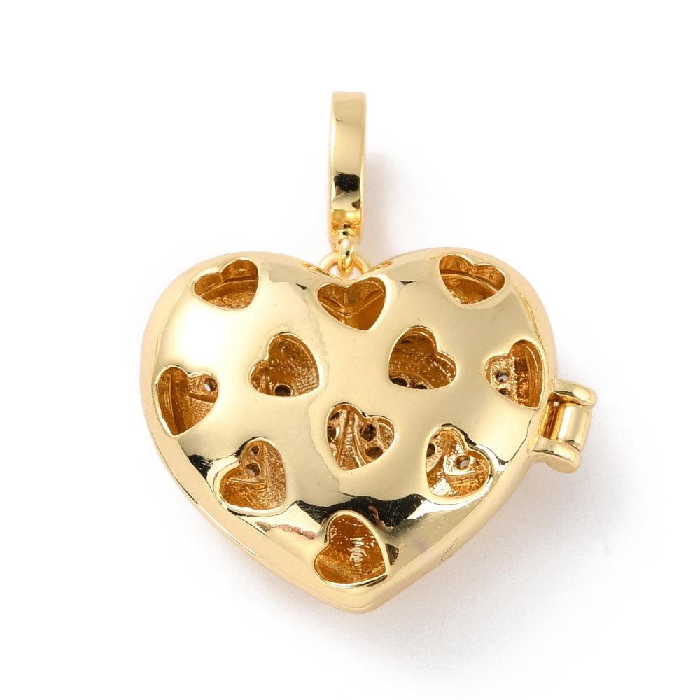 Bedel medaillon zirkonia 'LOVE' 18k plated goud 23mm-bedels-Kraaltjes van Renate