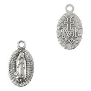 Bedel metaal religieus Zilver DQ 16x10mm-bedels-Kraaltjes van Renate