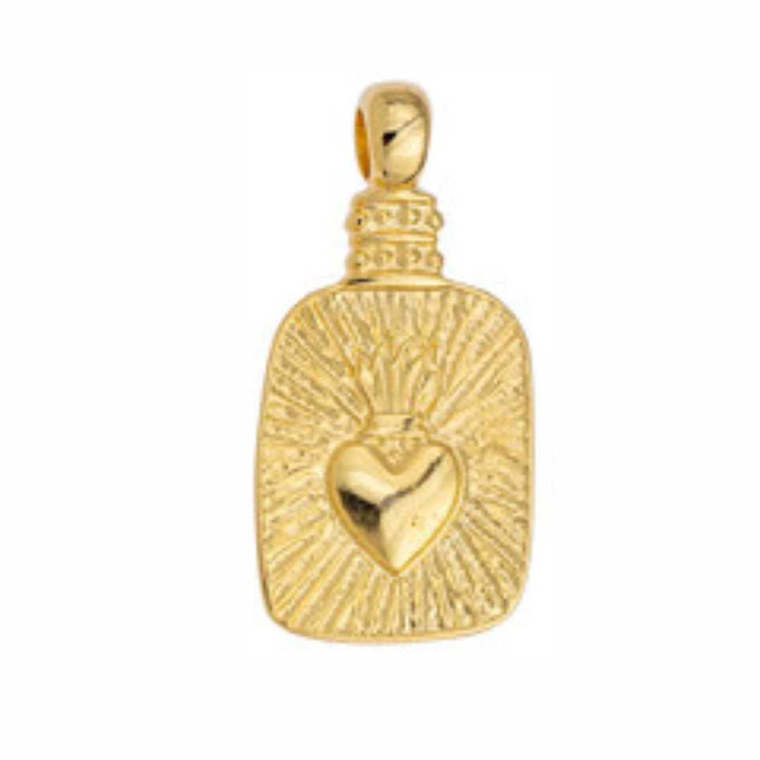 Bedel mexican heart goud 24kr DQ 12,5x25mm-bedels-Kraaltjes van Renate