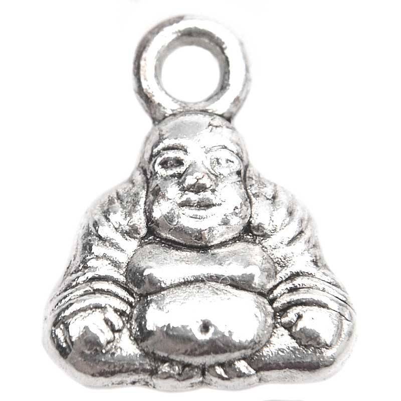 Bedel mini buddha Zilver 12x9.5mm - 10 stuks-Kraaltjes van Renate