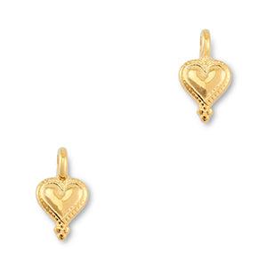 Bedel mini hart Goud DQ 12x7mm-bedels-Kraaltjes van Renate